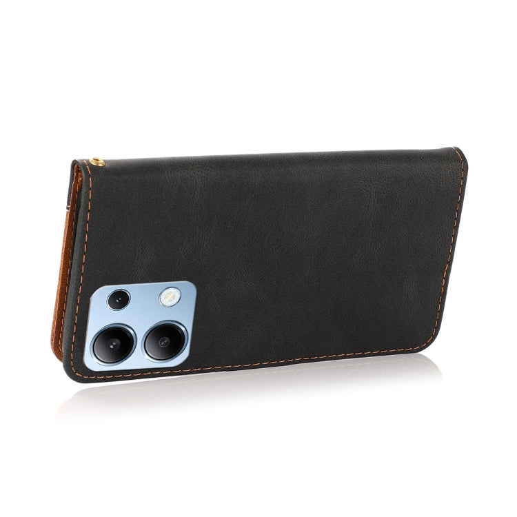 For Redmi Note 14 4G 163.25mm Dual-color Stitching Leather Phone Case