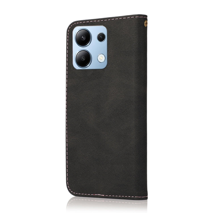 For Redmi Note 14 4G 163.25mm Dual-color Stitching Leather Phone Case