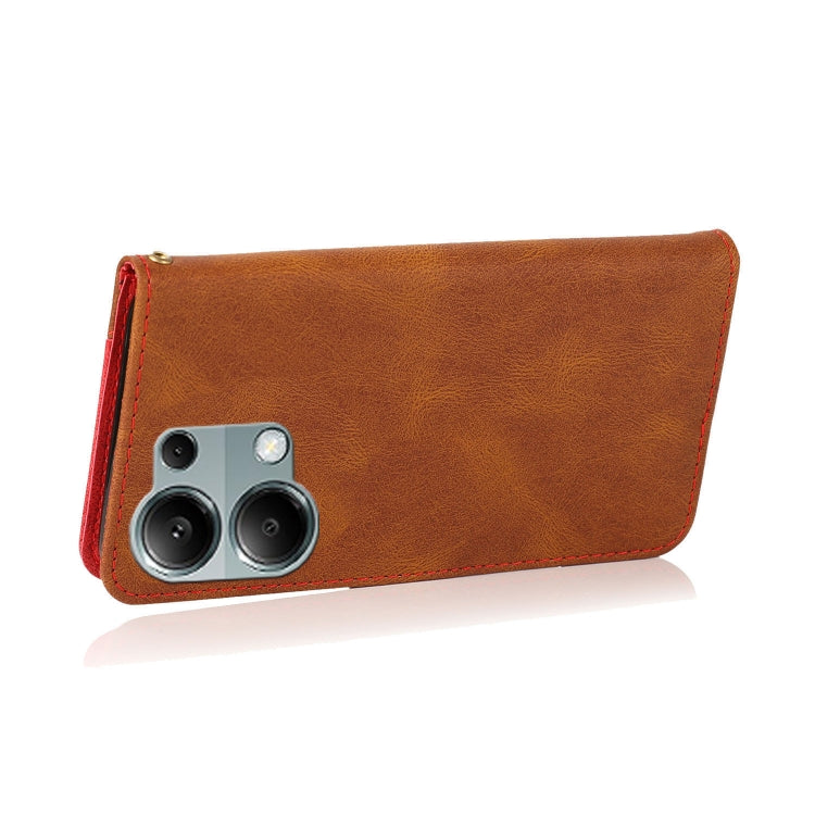 For Redmi Note 13 Pro 4G Dual-color Stitching Leather Phone Case