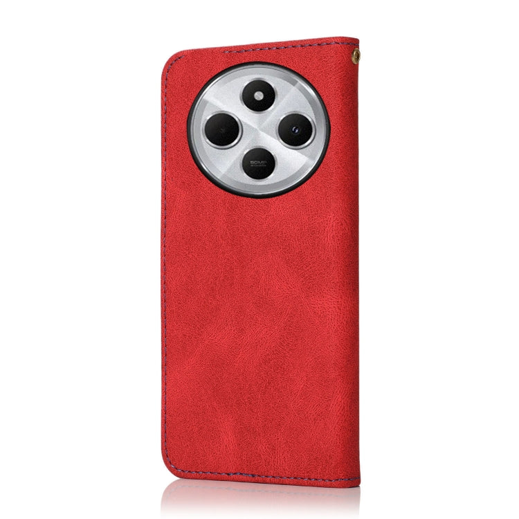 For Redmi 14C 4G Dual-color Stitching Leather Phone Case