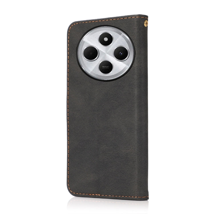 For Redmi 14C 4G Dual-color Stitching Leather Phone Case