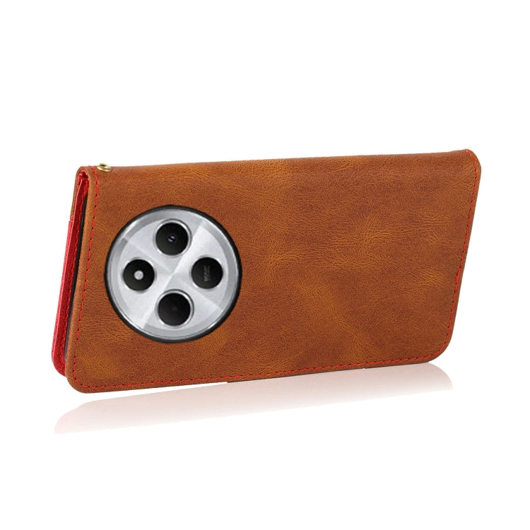 For Redmi 14C 4G Dual-color Stitching Leather Phone Case