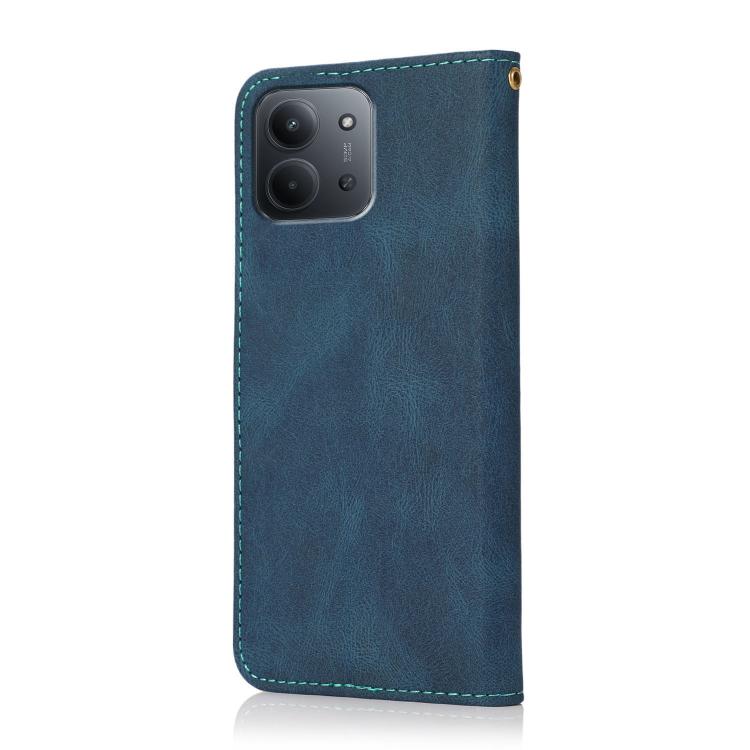 For Redmi 15C 5G/4G Global 171mm Dual-color Stitching Leather Phone Case