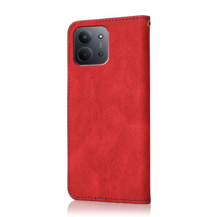 For Redmi 15C 5G/4G Global 171mm Dual-color Stitching Leather Phone Case