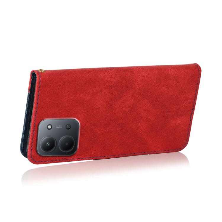 For Redmi 15C 5G/4G Global 171mm Dual-color Stitching Leather Phone Case
