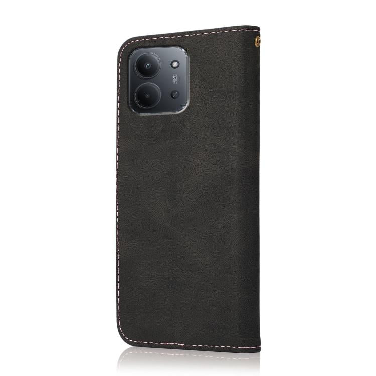For Redmi 15C 5G/4G Global 171mm Dual-color Stitching Leather Phone Case