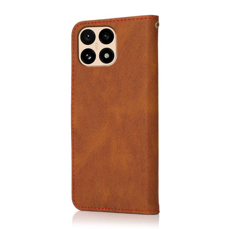 For Redmi 15T 5G Dual-color Stitching Leather Phone Case