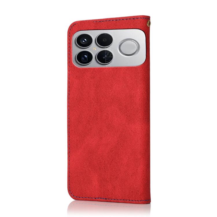 For Redmi K90/Poco F8 Pro Dual-color Stitching Leather Phone Case