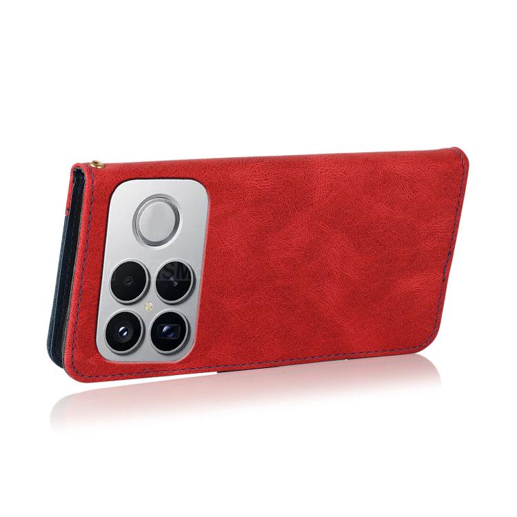 For Redmi K90/Poco F8 Pro Dual-color Stitching Leather Phone Case