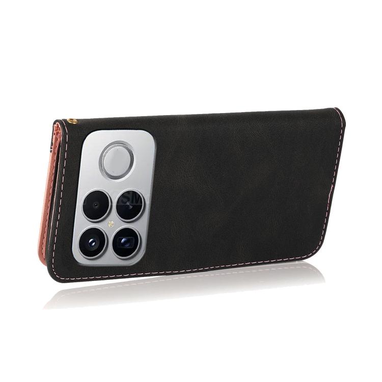 For Redmi K90/Poco F8 Pro Dual-color Stitching Leather Phone Case