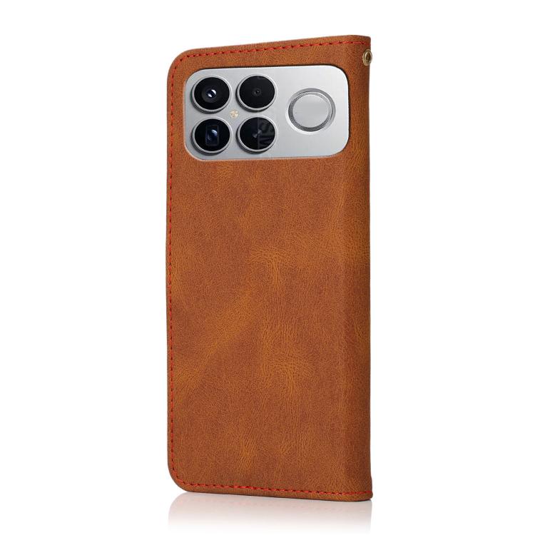 For Redmi K90/Poco F8 Pro Dual-color Stitching Leather Phone Case