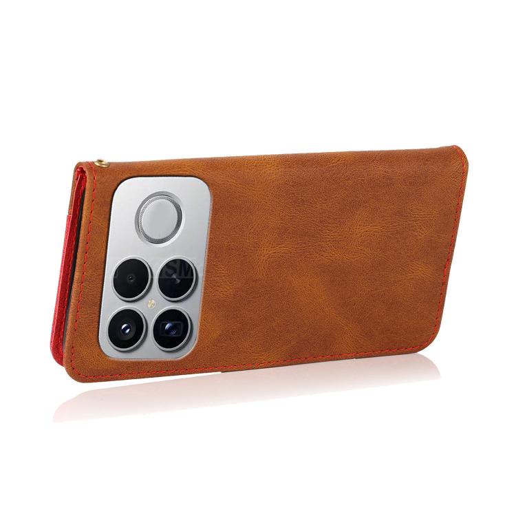 For Redmi K90/Poco F8 Pro Dual-color Stitching Leather Phone Case