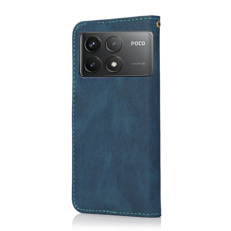 For Xiaomi Poco F6 Pro Dual-color Stitching Leather Phone Case