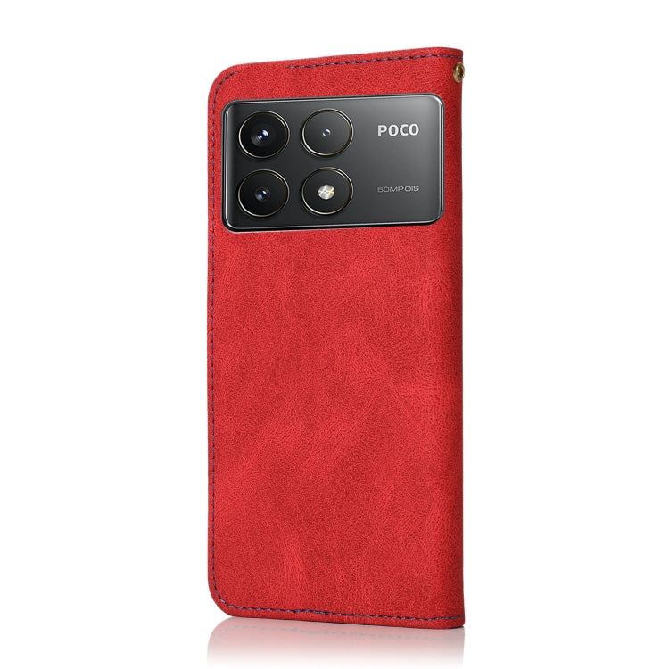 For Xiaomi Poco F6 Pro Dual-color Stitching Leather Phone Case