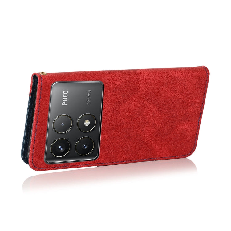 For Xiaomi Poco F6 Pro Dual-color Stitching Leather Phone Case