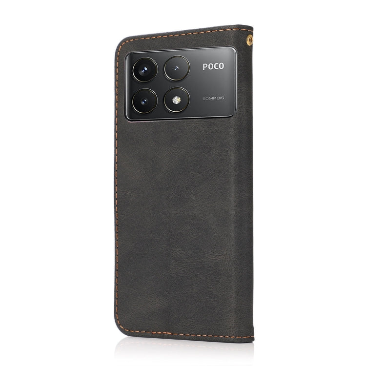 For Xiaomi Poco F6 Pro Dual-color Stitching Leather Phone Case