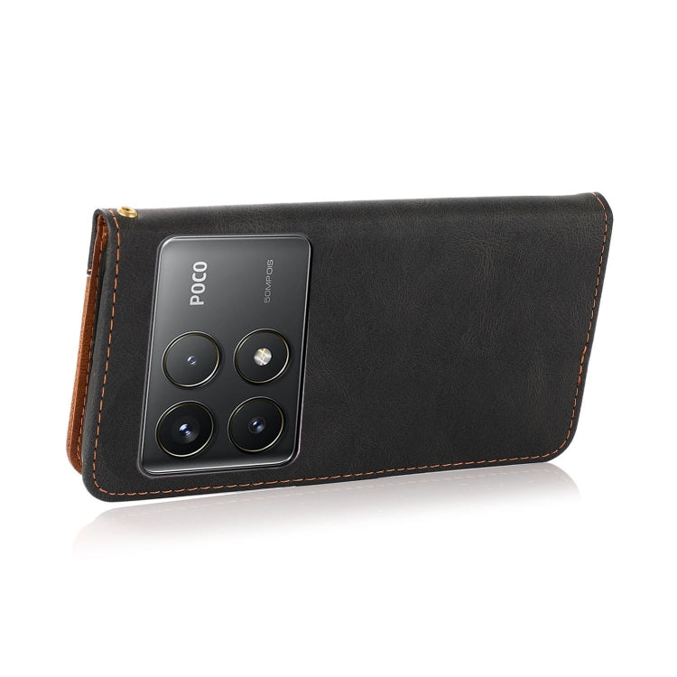 For Xiaomi Poco F6 Pro Dual-color Stitching Leather Phone Case