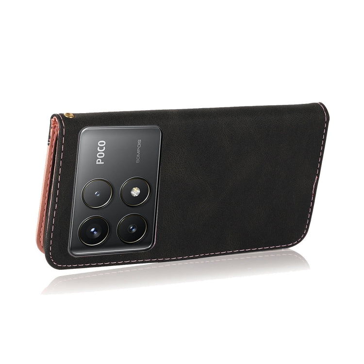 For Xiaomi Poco F6 Pro Dual-color Stitching Leather Phone Case