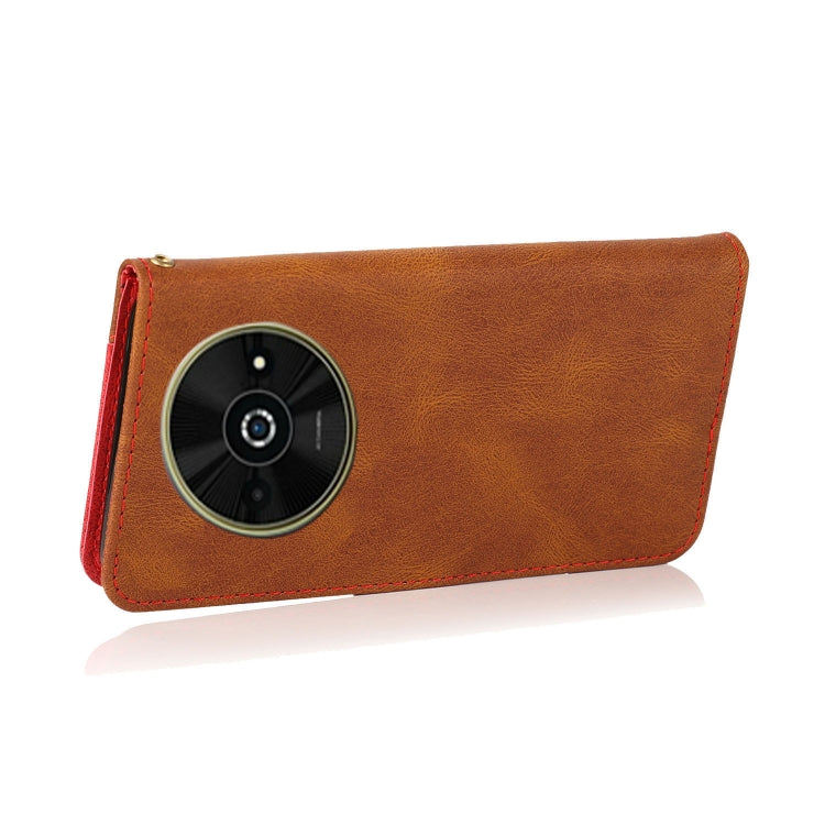 For Xiaomi Poco C61 Dual-color Stitching Leather Phone Case