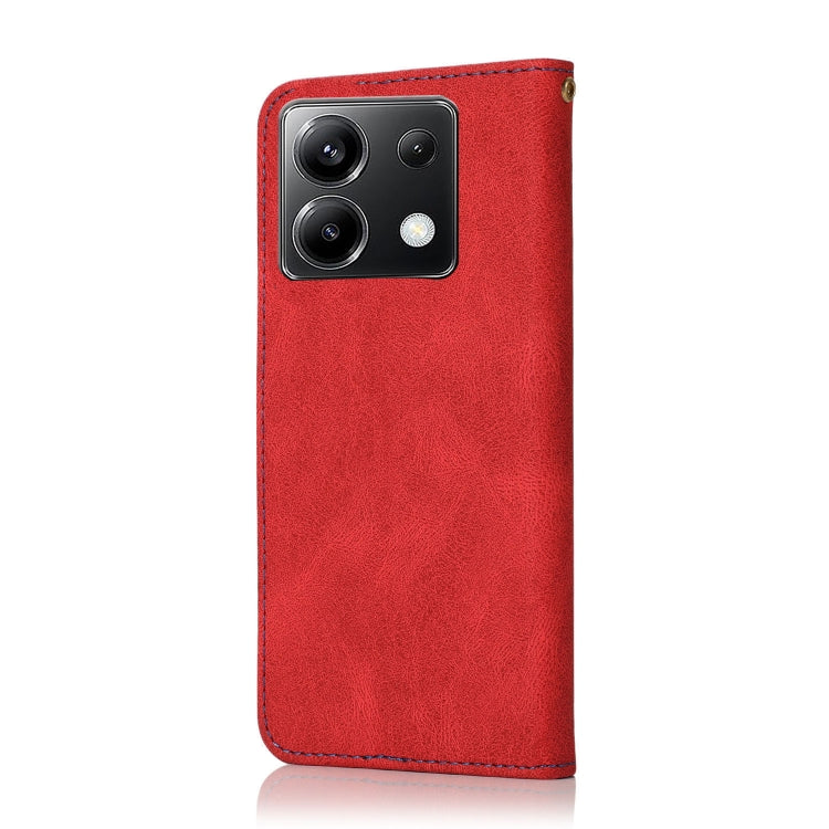 For Xiaomi Poco X6 Dual-color Stitching Leather Phone Case