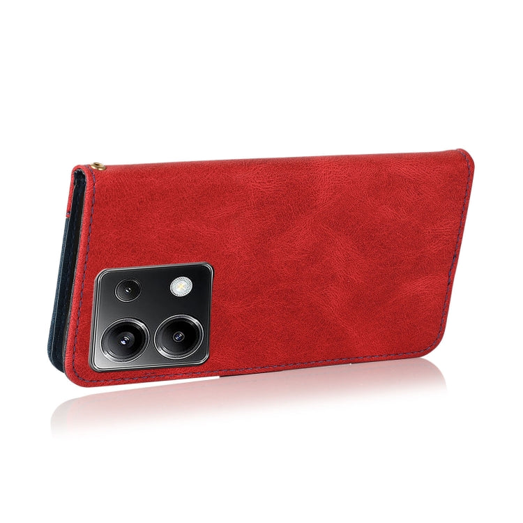 For Xiaomi Poco X6 Dual-color Stitching Leather Phone Case