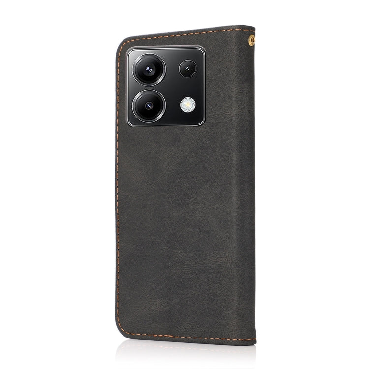 For Xiaomi Poco X6 Dual-color Stitching Leather Phone Case