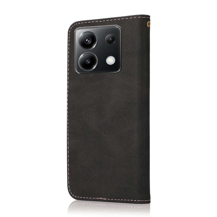 For Xiaomi Poco X6 Dual-color Stitching Leather Phone Case