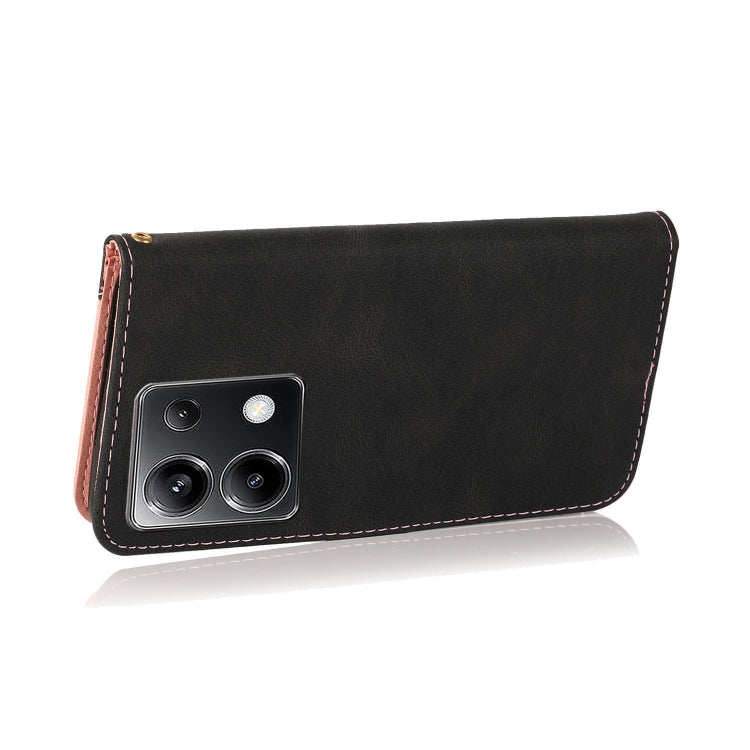 For Xiaomi Poco X6 Dual-color Stitching Leather Phone Case