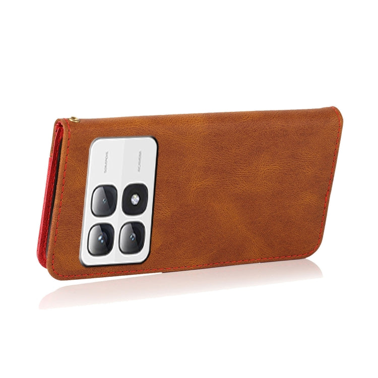 For Xiaomi 14T Pro Dual-color Stitching Leather Phone Case