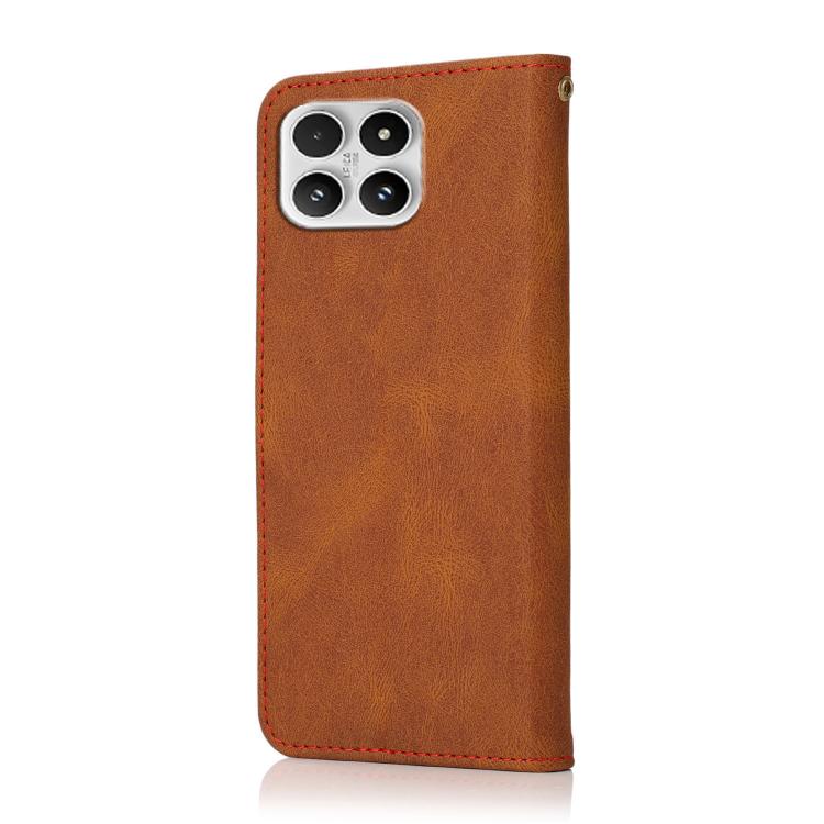 For Xiaomi 17 Dual-color Stitching Leather Phone Case