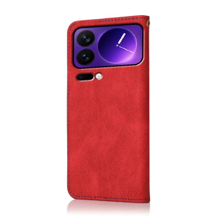 For Xiaomi 17 Pro Dual-color Stitching Leather Phone Case