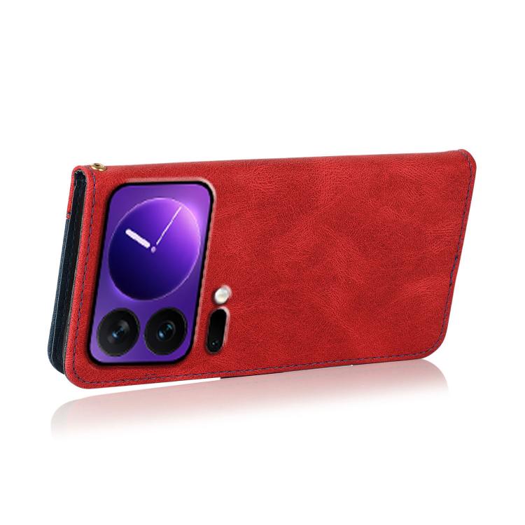 For Xiaomi 17 Pro Dual-color Stitching Leather Phone Case
