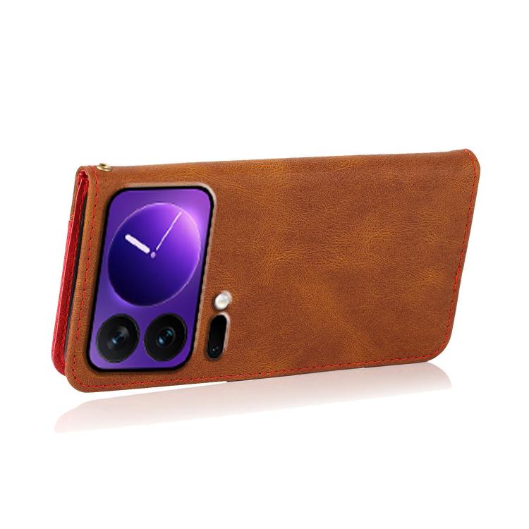 For Xiaomi 17 Pro Dual-color Stitching Leather Phone Case