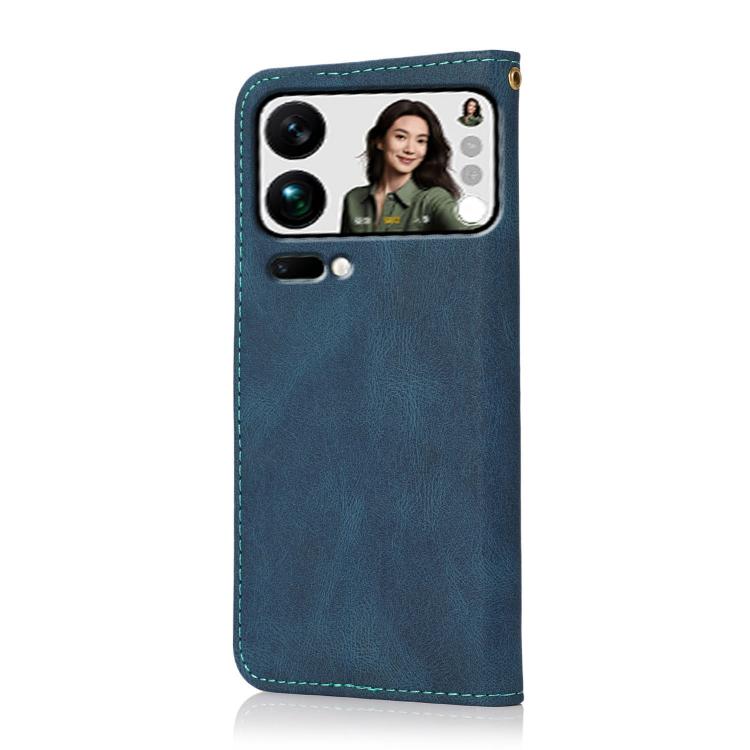 For Xiaomi 17 Pro Max Dual-color Stitching Leather Phone Case