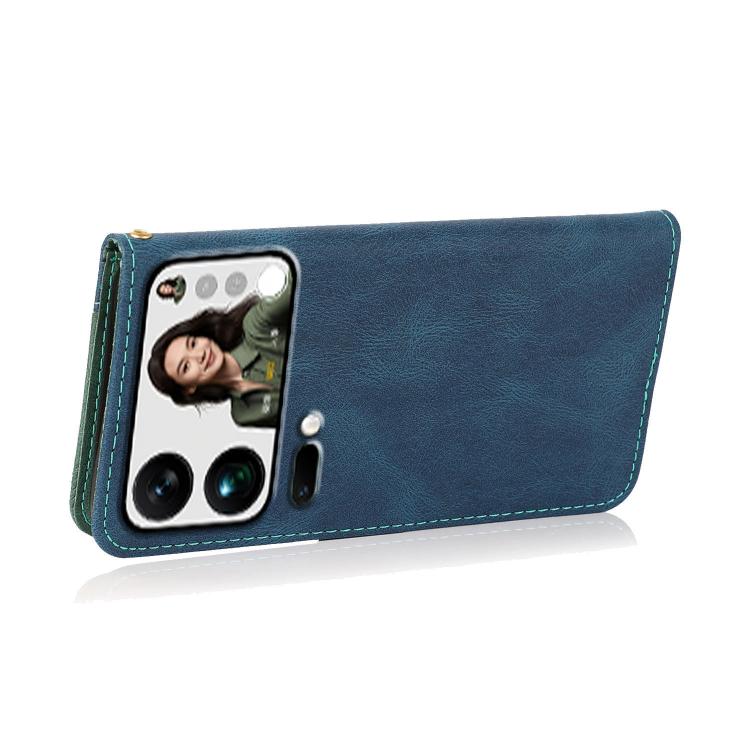 For Xiaomi 17 Pro Max Dual-color Stitching Leather Phone Case