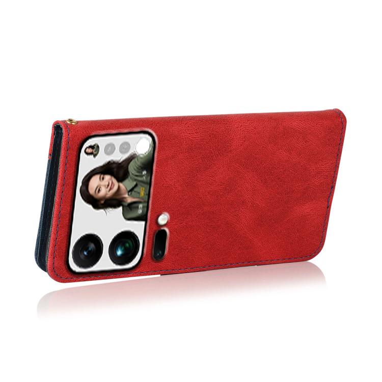 For Xiaomi 17 Pro Max Dual-color Stitching Leather Phone Case