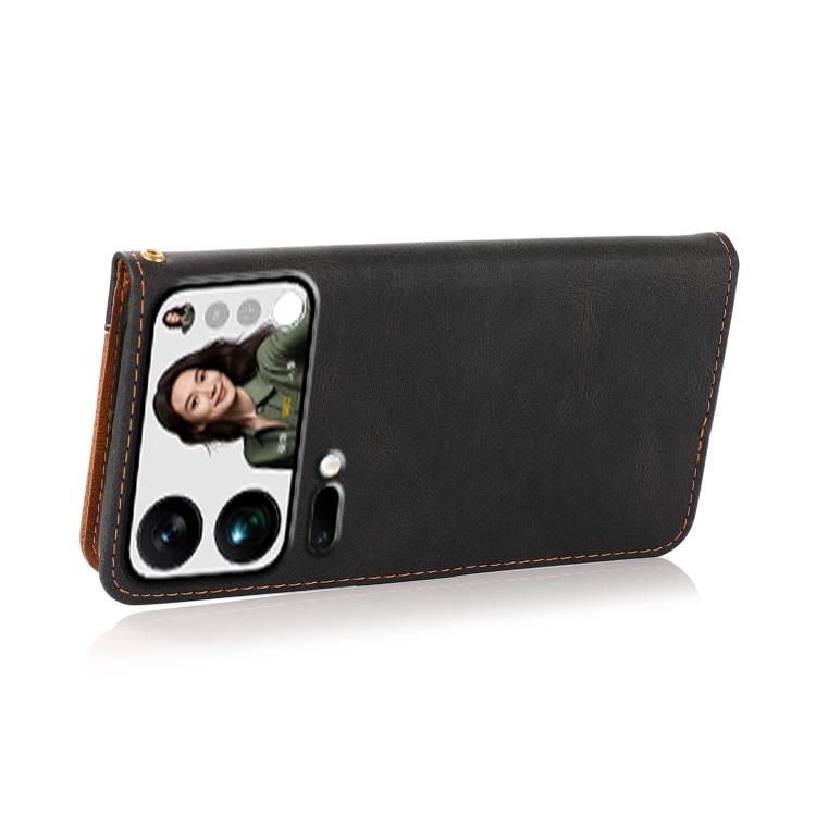 For Xiaomi 17 Pro Max Dual-color Stitching Leather Phone Case