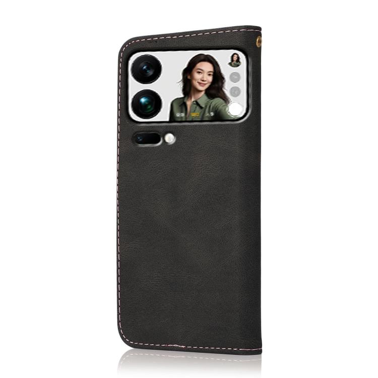 For Xiaomi 17 Pro Max Dual-color Stitching Leather Phone Case