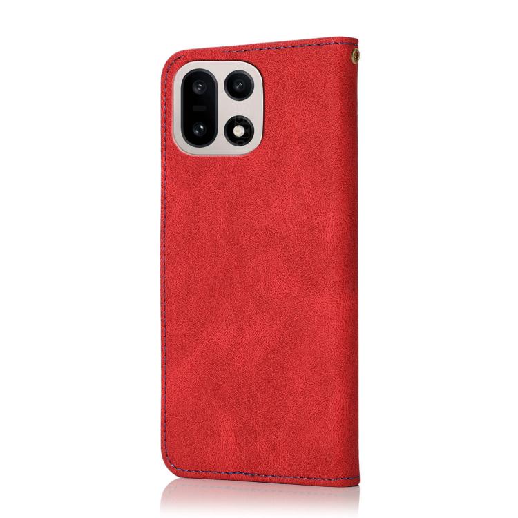 For OnePlus 15 Dual-color Stitching Leather Phone Case