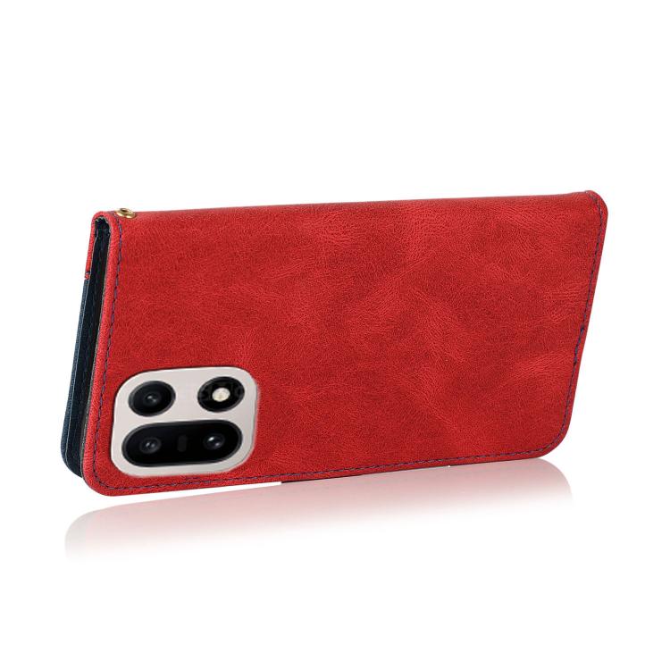 For OnePlus 15 Dual-color Stitching Leather Phone Case