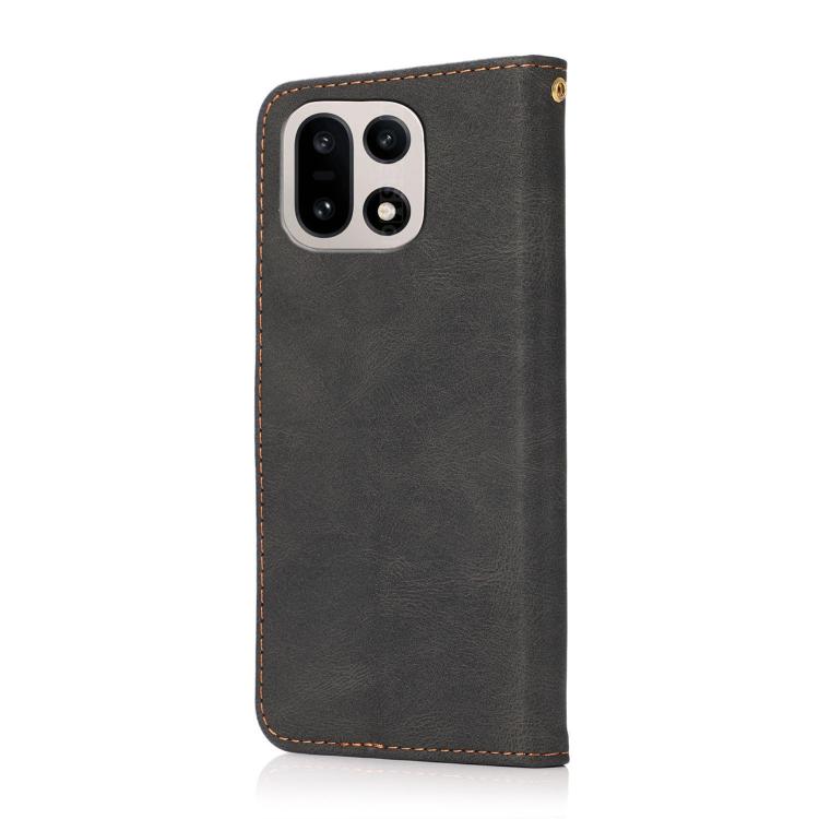 For OnePlus 15 Dual-color Stitching Leather Phone Case