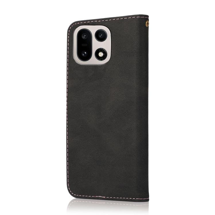 For OnePlus 15 Dual-color Stitching Leather Phone Case