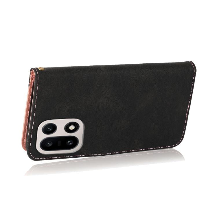 For OnePlus 15 Dual-color Stitching Leather Phone Case