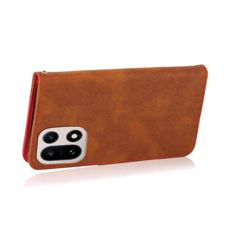 For OnePlus 15 Dual-color Stitching Leather Phone Case