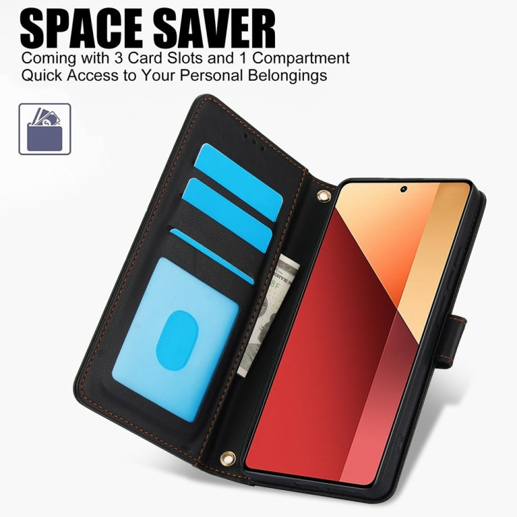 For Redmi Note 13 Pro 5G / Poco X6 5G Global Skin Feel Pure Color Card Slots Leather Phone Case with Dual Lanyard