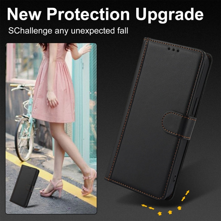 For Redmi Note 13 5G Global Skin Feel Pure Color Card Slots Leather Phone Case with Dual Lanyard