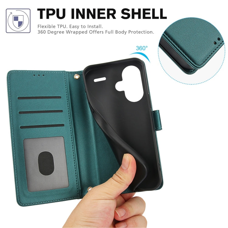 For Redmi Note 13 Pro+ 5G Global Skin Feel Pure Color Card Slots Leather Phone Case with Dual Lanyard