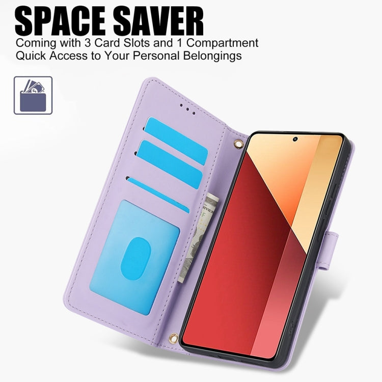 For Redmi Note 13 Pro+ 5G Global Skin Feel Pure Color Card Slots Leather Phone Case with Dual Lanyard