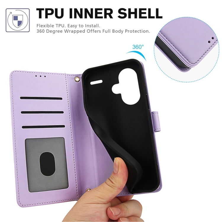 For Redmi Note 13 Pro+ 5G Global Skin Feel Pure Color Card Slots Leather Phone Case with Dual Lanyard