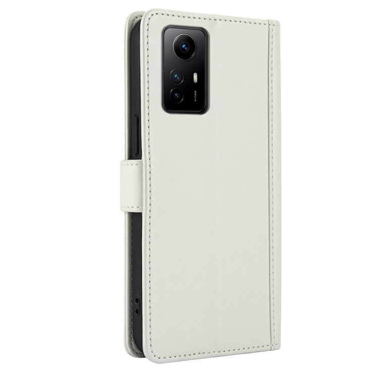 For Redmi Note 11 4G / Note 12S 4G Global Skin Feel Pure Color Card Slots Leather Phone Case with Dual Lanyard